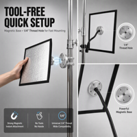 Panneau réflecteur flexible multi-miroirs Prime Focus 25 cm, modificateur optique réglable pour éclairage flash de studio