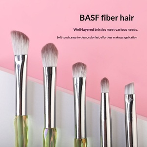 Ensemble de 5 pinceaux à paupières en fibres synthétiques <span class=keywords><strong>diamant</strong></span>ées, design dégradé coloré pour le maquillage des yeux et des sourcils - Product Image 5