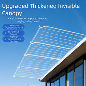 Auvent extérieur transparent en polycarbonate, vente en gros, visière en polycarbonate, auvent de parking - Product Image 3
