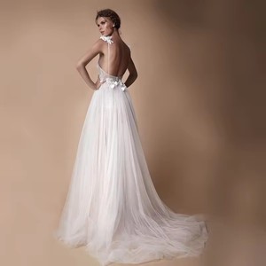 Abito <span class=keywords><strong>da</strong></span> Sera NDC10054, Nuovo Stile Elegante <span class=keywords><strong>da</strong></span> Sposa, Trasparente con Strascico, Sognante e Semplice - Product Image 2