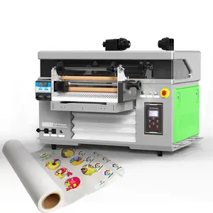 Printer Inkjet untuk stiker kristal A3 UV Printer dengan pernis UV DTF untuk pencetakan pena botol casing ponsel DTF UV Printer Flatbed