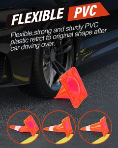 CITICITY - Conos de Seguridad de 18 Pulgadas, Paquete de 6, con Asa, Color Naranja, con Cuello Reflectante, para Estacionamiento - Product Image 5