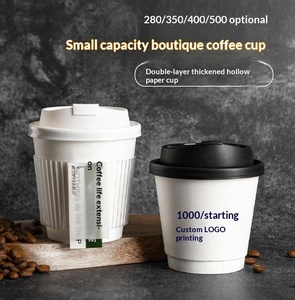 Gobelets à café en papier personnalisés à double paroi, enduits de PE, résistants à la chaleur, jetables, pour boissons chaudes, pour cafés, à emporter, avec impression de marque, anti-fuite - Product Image 4