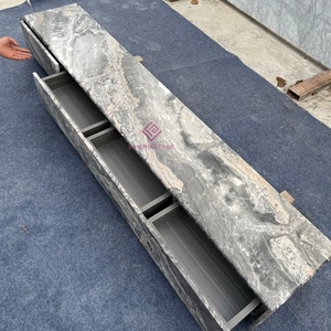 خزانة تلفاز رخامية إيطالية من فينيسيا بنية اللون للمنازل الفاخرة وغرف المعيشة الكبيرة - Product Image 6