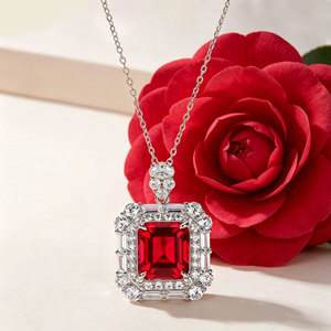 925 Silver Cultivated <b>Ruby</b> <b>Necklace</b> Shines for Fashion Daily Wear, Birthday, Party, Holiday a Wonderful Surprise Gift for Girl L - Product Image 5