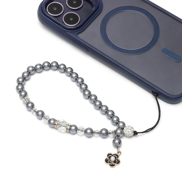 Women's Handmade Universal Colorful Crystal Bead Wrist Mobile Phone Chain Fashion Polyester Mobile Phone Charm
