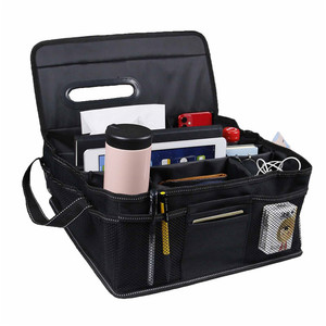 Car <b>Storage</b> Organizer Oxford Cloth Black Foldable Front Seat <b>Trunk</b> Organizer 4-7 Compartments General Use - Product Image 5