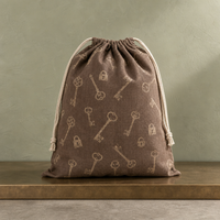Pochette rustique en toile à cordon pour encens, motif dessin animé, réutilisable, pour bâtonnets d'encens, bouquets de sauge et produits aromatiques