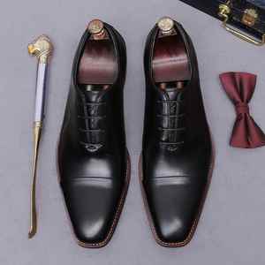 Fábricas Chinas Suministran Zapatos de Hombre Hechos a Medida para Fiestas Casuales y Bodas, Color Negro - Product Image 4