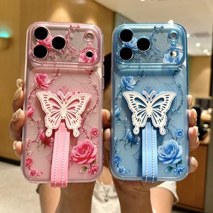 เคสโทรศัพท์ iPhone 17 16 Pro Max ลายผีเสื้อแฟชั่น พร้อมสายคล้องข้อมือ ป้องกันการกระแทก ผลิตจากซิลิโคน - Product Image 3