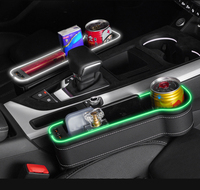 Boîte de rangement pour siège de voiture LED de haute qualité, organisateur pour l'espace entre les sièges, lumières USB, matériau PVC, ajustement universel, installation facile sur le côté du siège