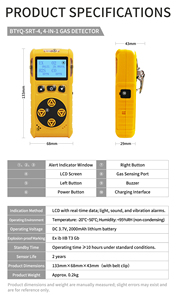 Detektor Gas 4 dengan Pompa Tambahan 3 Jenis Alarm Detektor Gas Alam Propana Metana Industri Rumah Detektor Gas Pompa - Product Image 4