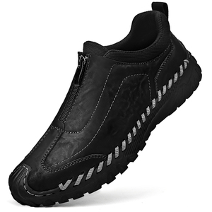 Forniture di fabbrica traspirante Zip Up antiscivolo in vera pelle scarpe da uomo fatte a mano scarpe da ginnastica