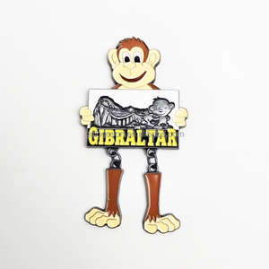 Imán de nevera metálico con mapa de <span class=keywords><strong>Gibraltar</strong></span>, recuerdo, diseño de mono, esmaltado - Product Image 3