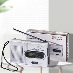 Factory Silver Retro AM FM Two Band <b>Pocket</b> Radio with Built In Speaker Telescopic Antenna and Lanyard Elderly Friendly Radio - Product Image 5