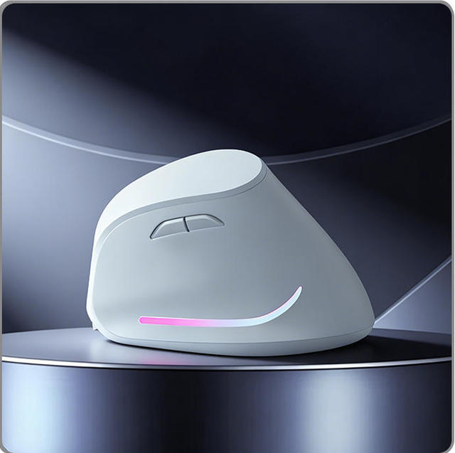 Vertical Ergonomic Wireless Mouse 2.4G BT Dual Mode Rechargeable RGB Silent Click Wrist Protection  Office Mouse