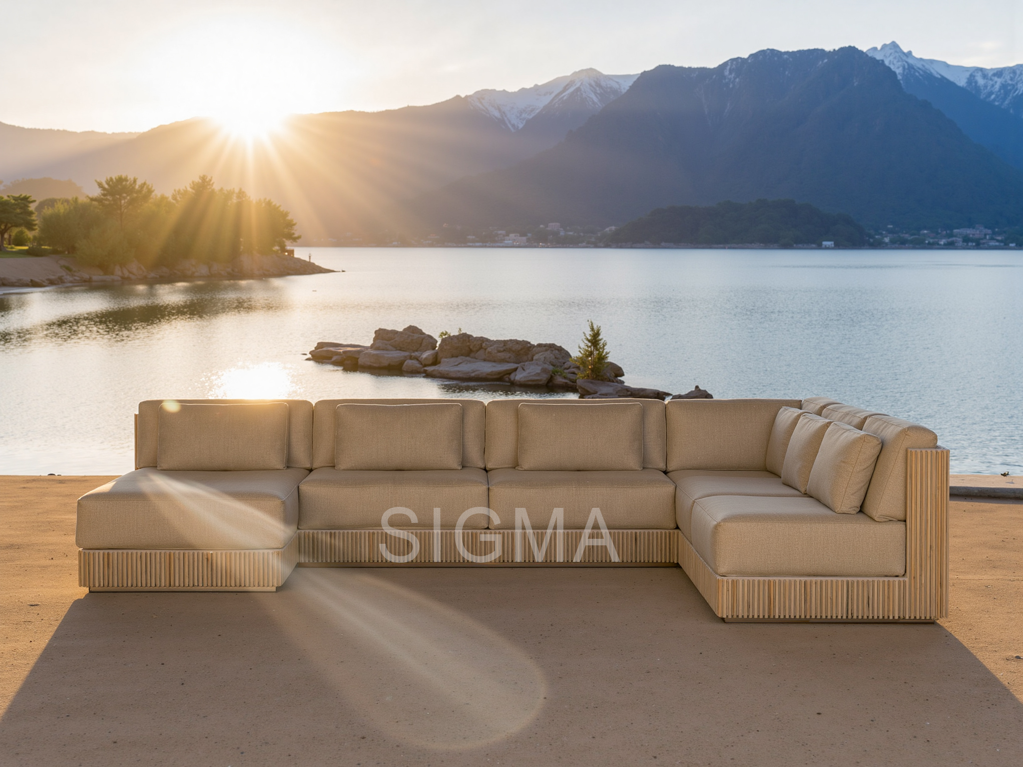 Modern Luxury Teak Solid Outdoor Dining Furniture Weather-Resistant Wooden Sofa Set New Design for Villas Hotels Parks