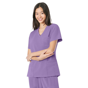 Divisa Ospedaliera Personalizzabile 2026 con Logo, Tessuto Elasticizzato 4 Vie, Scollo a V, Top e Pantaloni Jogger per Infermieri e Medici - Product Image 3