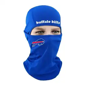 Maschera da sci all'ingrosso logo personalizzato maschera per il viso copertura per il viso stampata completa moto da sci 1 foro NFL passamontagna Buffalo Bills hood