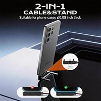 Nuevo Adaptador USB-C de 240W con Soporte Plegable Invisible, Convertidor de Macho a Hembra para Viajes, Oficina, Auto, Juegos