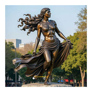 庭の装飾用のデジタル印刷付きカスタムメイドの金属製恥ずかしがり屋の少女像 - Product Image 6