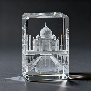 HBL персонализированный индивидуальный дизайн религиозный 2D/3D лазерная гравировка Тадж Махал Пустые Хрустальные кубики для подарков, сувенир для праздника - Product Image 3