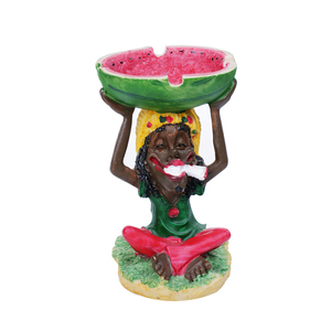 Cenicero de sandía de cigarro clásico de resina de estilo <span class=keywords><strong>Rasta</strong></span> jamaicano al por mayor de fábrica Cenicero divertido de tamaño pequeño