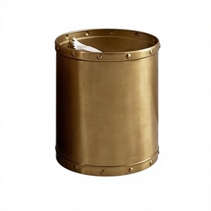 Poubelle de luxe portable en laiton antique pour ensembles de salle de bain, à poser au sol, antidérapante et résistante à la rouille, pour la collecte des déchets - Product Image 1
