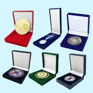 Cheap Custom Coins Manufacturer Blank Engraved Logo Souvenir Sport Challenge Metal Coin With Coin Box