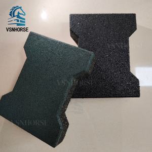 Batu Paving Karet Anti Air Bentuk Tulang Anjing untuk Kandang Kuda, Lorong, Jalan Setapak, Penyerap Guncangan, Karet Tahan Lama - Product Image 1