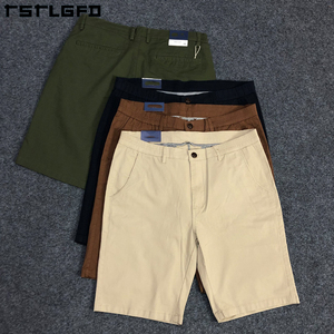 Bermudas personalizadas de sarga de algodón <span class=keywords><strong>para</strong></span> <span class=keywords><strong>hombre</strong></span>, pantalones cortos transpirables de cintura media de lona hasta la rodilla con logotipo bordado, pantalones cortos informales - Product Image 2