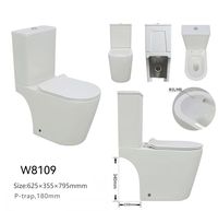 WC en céramique blanc à double chasse, à décharge directe, deux pièces, avec siphon en P, à poser au sol, pour usage hôtelier, prix de gros