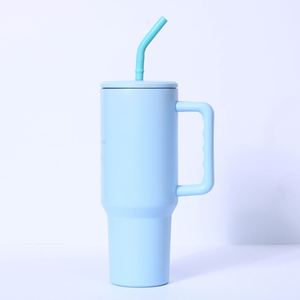 40oz Car <b>Travel</b> H3.0 Handle Tumbler Vacuum <b>Mug</b> Lid Straw Non-Slip Base ODM OEM Custom Color - Product Image 2