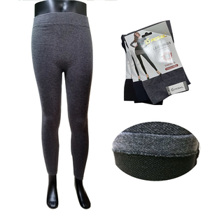 Leggings lunghi da donna con elastico in vita per la stagione invernale tinto in filo di maglia di qualità Premium - Product Image 2