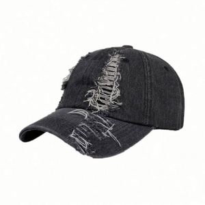 หมวกเบสบอลเดนิมแบบไม่มีปีก ล้างสีทำเก่า คุณภาพสูง ขายส่ง สำหรับเด็กและผู้ใหญ่ ผ้าฝ้าย 100% ปักลาย 3 มิติ - Product Image 4