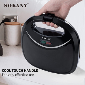 Sokany Sandwich <b>Maker</b> Electric Non-Stick 3-Slice Toaster Griddle For Breakfast Cooking - Product Image 3