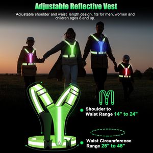 Ceinture Réfléchissante LED Haute Visibilité Réglable et Élastique avec Lumière Nocturne Rechargeable par USB pour Activités Extérieures - Product Image 2