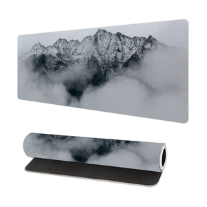 Alfombrilla de Ratón Grande Personalizada con Impresión por Sublimación, Diseño de Montaña y Bosque en Blanco y Negro, Alfombrilla de Escritorio Completa Extendida, Alfombrilla de Goma para Teclado - Product Image 3