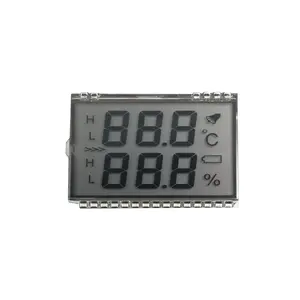 Özel şeffaf 7 segmentli monokrom LCD ekran modülü Hygrothermograph için monitör