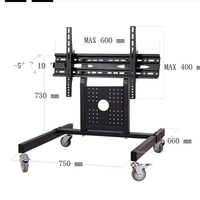 Soporte Móvil con Ruedas para TV de 32-65 Pulgadas, Pantalla de Plasma, Monitor LED LCD, Soporte de Baja Altura, Modelo D750