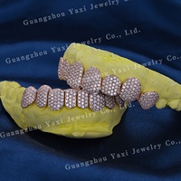 Grillz personnalisés haut et bas, taille brillant ronde, en Or rose, Argent S925, Or 10K 14K 18K, Moissanite, style Hip Hop, certifiés par une tierce partie, pour dents