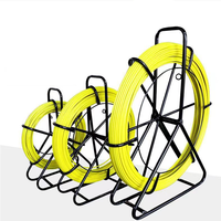 Vente chaude 8mm 9mm 10mm 11mm 12mm 100m 150m 200m traçable fibre de verre FRP fibre optique câble serpent conduit Rodder avec cadre en métal