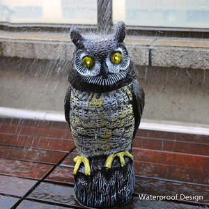 Décoys de hiboux en gros pour effrayer les oiseaux, hibou à énergie solaire, yeux lumineux, tête rotative et son - Product Image 3