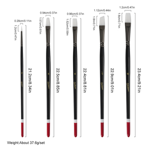 Xin Bowen pincel 5 piezas mango largo <span class=keywords><strong>blanco</strong></span> Nylon pelo abedul madera artista pintura pincel para acrílico acuarela arte pintura - Product Image 2