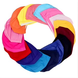 Bonnet <span class=keywords><strong>de</strong></span> bain en nylon élastique durable <span class=keywords><strong>de</strong></span> couleur unie avec protection des oreilles pour enfants et adultes - Product Image 3