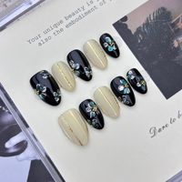 Faux ongles de luxe faits à la main en amande, qualité salon, style de luxe, vente en gros, marque privée