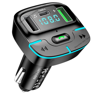 Cargador Rápido Portátil C19 con Doble USB 5V/3A, Transmisor FM para Auto con Manos Libres, Reproductor de <span class=keywords><strong>MP3</strong></span> con Pantalla LED y Audio para Auto con BT5.3 - Product Image 1