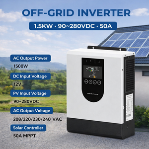 <span class=keywords><strong>Onduleur</strong></span> solaire hybride 12V 1,5kW hors réseau, <span class=keywords><strong>onduleur</strong></span> de chaîne AC 220V 60HZ monophasé à onde sinusoïdale pure avec MPPT intégré - Product Image 2