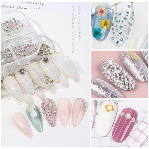 อุปกรณ์ตกแต่งเล็บ BIN New 3D 12 ช่อง ลายคริสตัล AB รูปหัวใจ ดีไซน์พิเศษ - Product Image 5