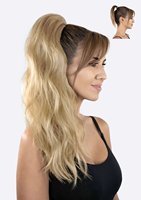 KEMY HAIR Leila Beach Waves 20 "Queues de cheval ébouriffées Beachy Waves Extension de cheveux synthétiques pour femmes noires Queues de cheval synthétiques